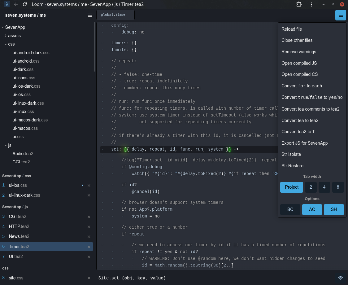 File menu